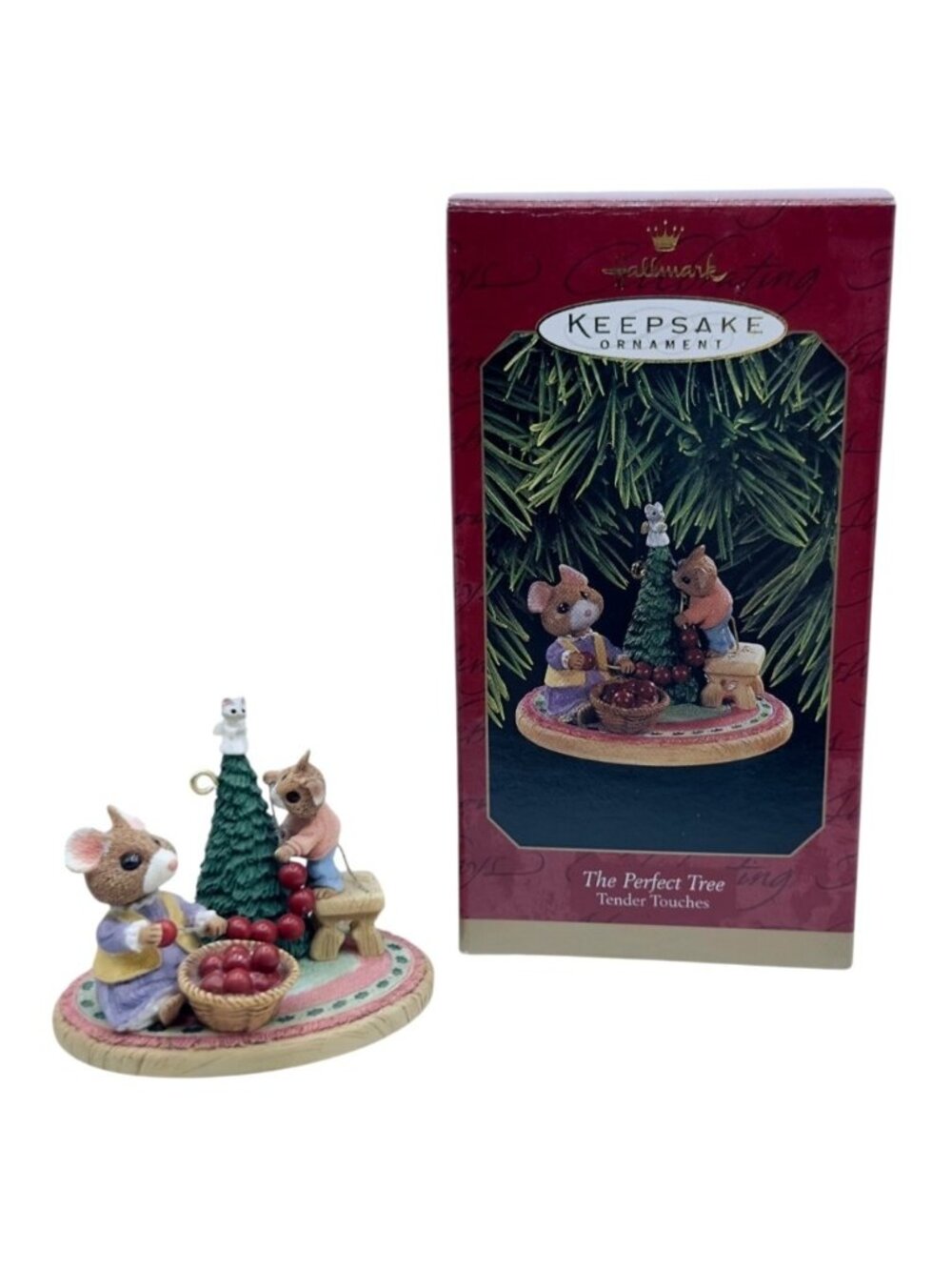 1997 Hallmark The Perfect Tree Tender Touches Mice Ornament QX6572 Vintage